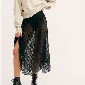 Free People Electric Feels Half Slip - Black Lace